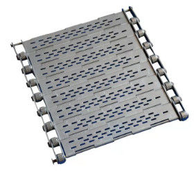 คุณภาพ  Punched Wire Mesh Conveyor Belt Stainless Steel Chain Plate With Baffle โรงงาน