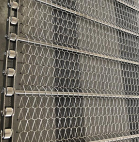 Flat Flex SS304 สายพานลำเลียงอาหารเตาอบลวดตาข่าย