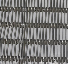 SUS304/316 สแตนเลสสตีลอายลิงค์ระบบสายพานลำเลียงตาข่ายสแตนเลสพร้อมลูกกลิ้งโซ่