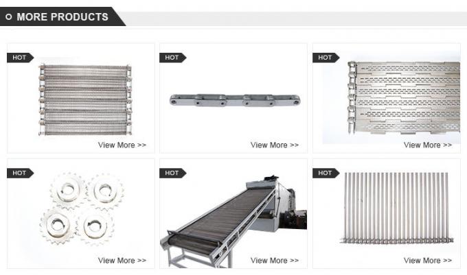 สายพานลำเลียงแบบสายพานลำเลียงแบบสเตนเลสสตีลแบบแบนสำหรับเตาอบ 10